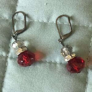 Red crystal earrings